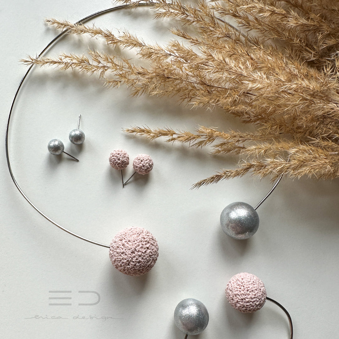 bombilla | rosa en polvo - plata