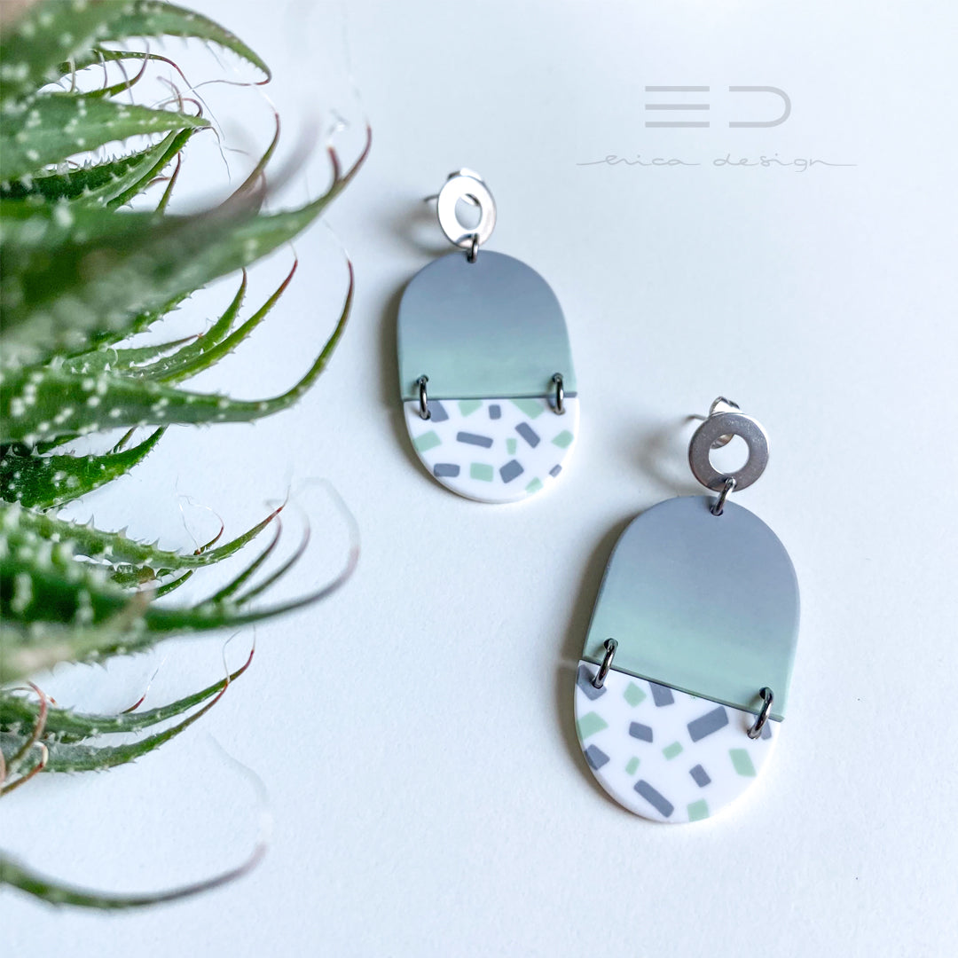 dangle ovals | gray green