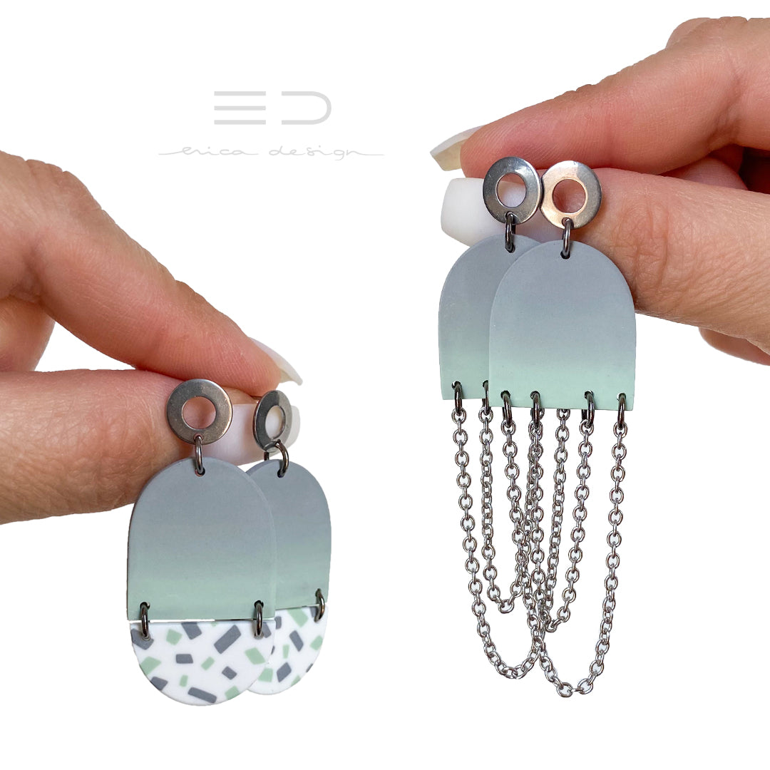 dangle ovals | grijs groen