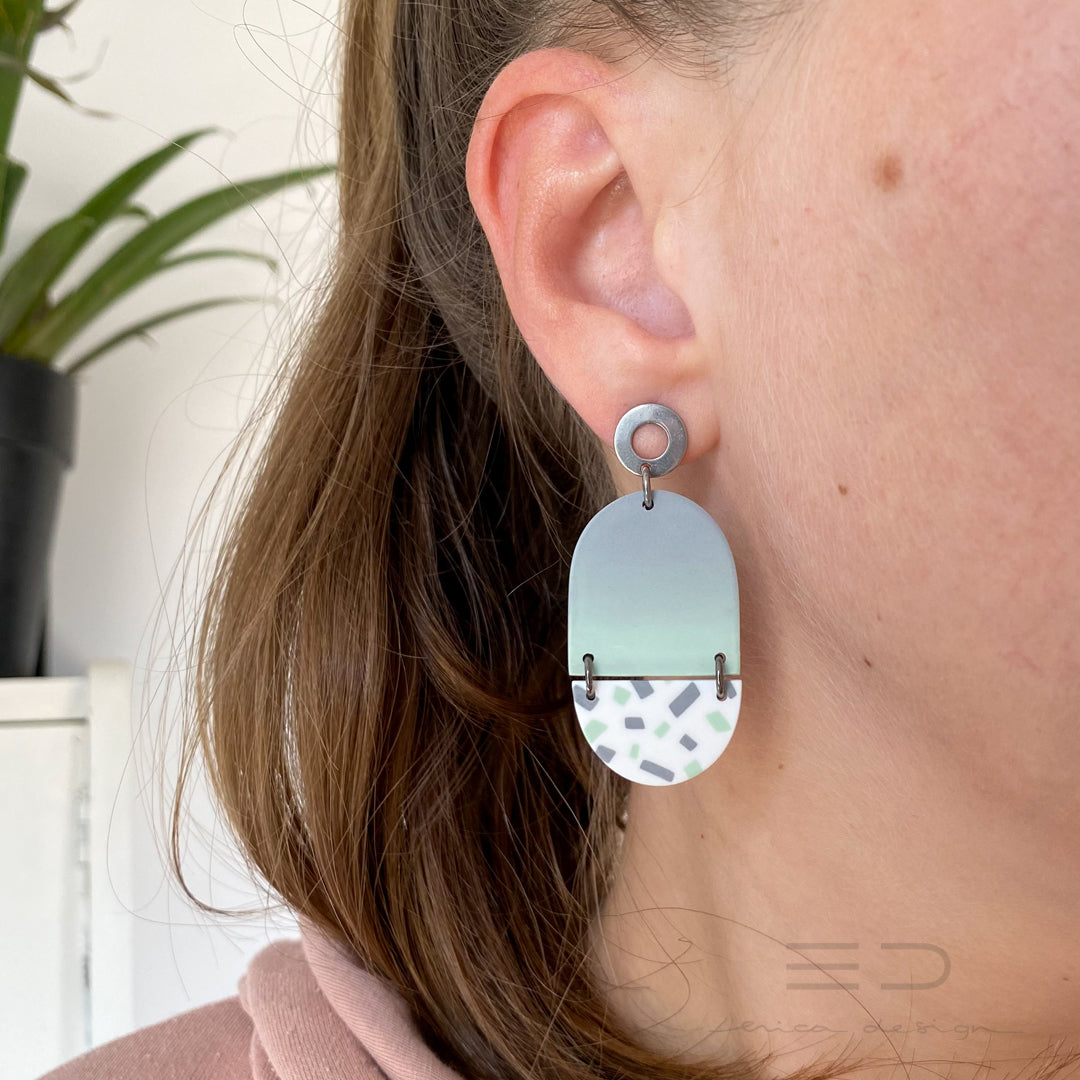 dangle ovals | gray green