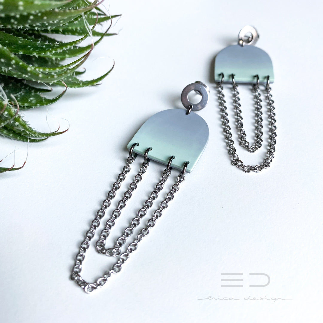 dangle ovals | gray green