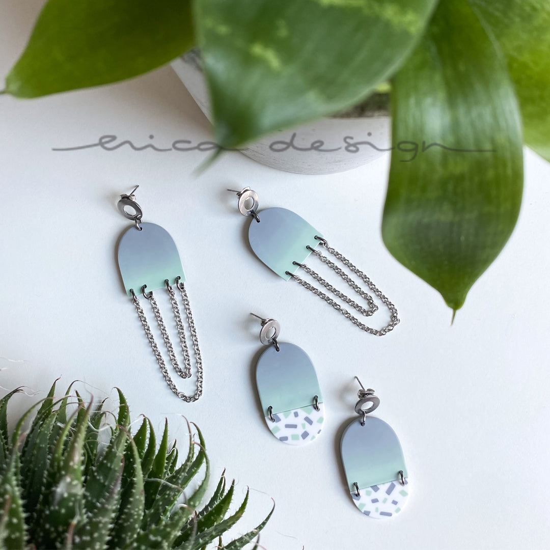 dangle ovals | grijs groen