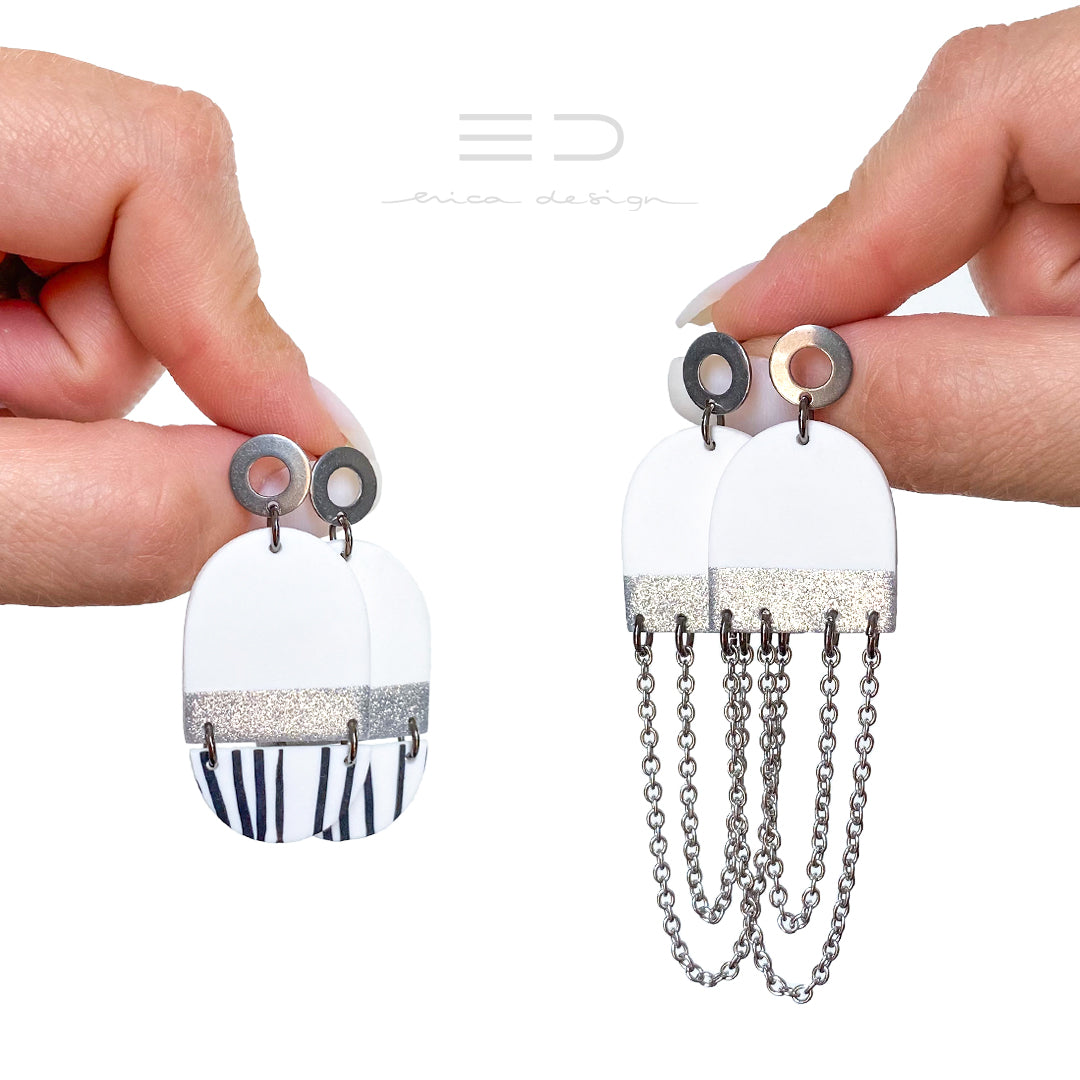 ovales pendants | blanc