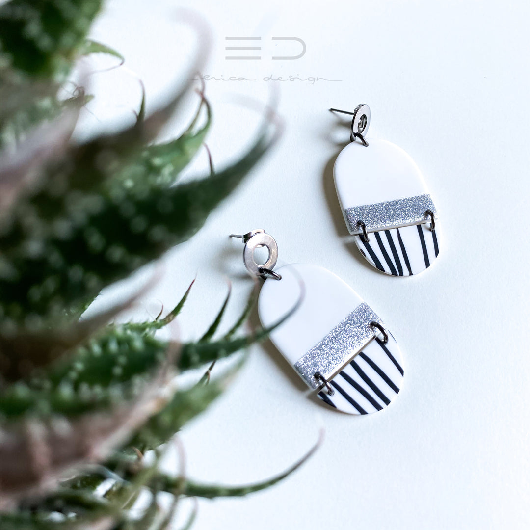 dangle ovals | white