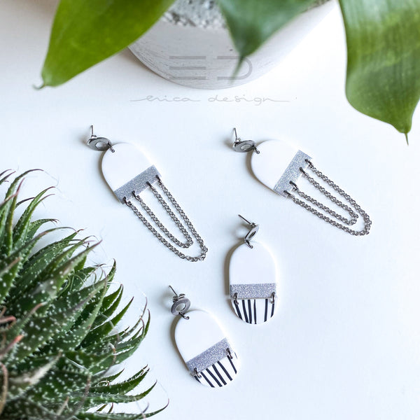 dangle ovals | white