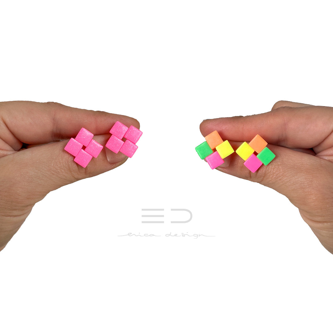 Quattro earrings | neon