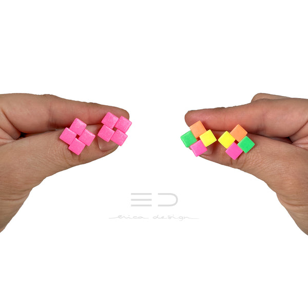 Quattro earrings | neon