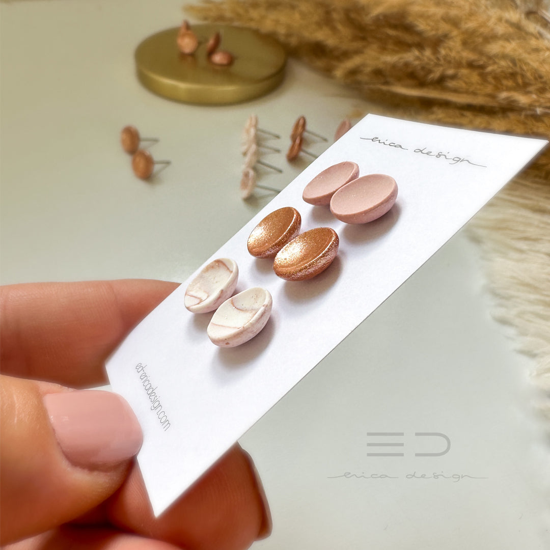 noName | ensemble de boucles d'oreilles en or rose