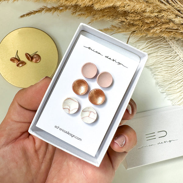 noName | set di orecchini a perno rosegold
