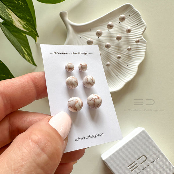 boucles d'oreilles en marbre bulb | taille de votre choix