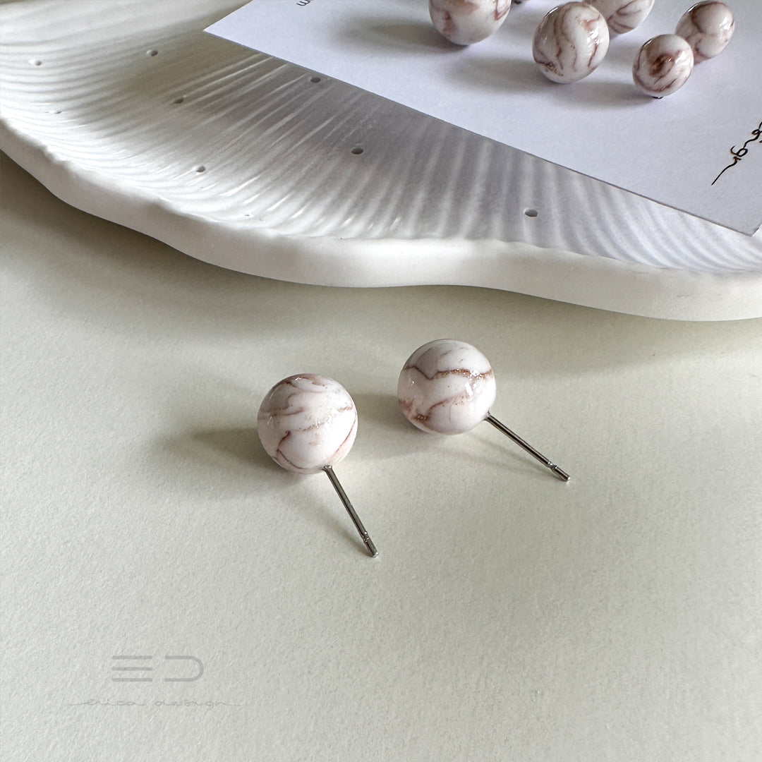boucles d'oreilles en marbre bulb | taille de votre choix