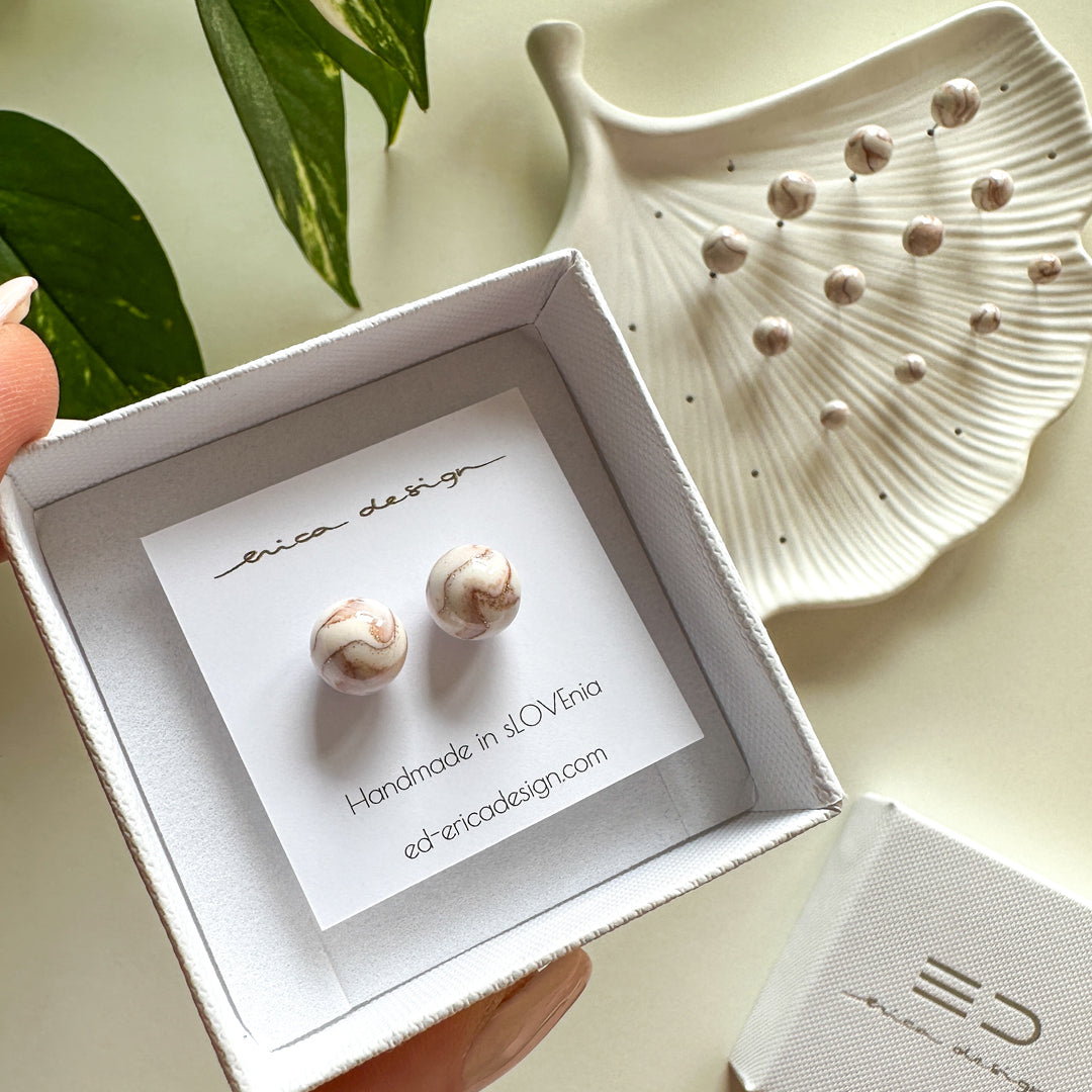 boucles d'oreilles en marbre bulb | taille de votre choix