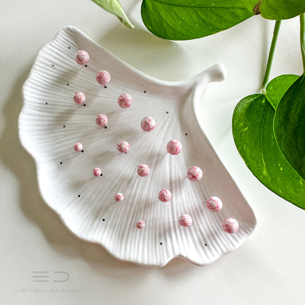 bulb marble pink earrings | size of your choice