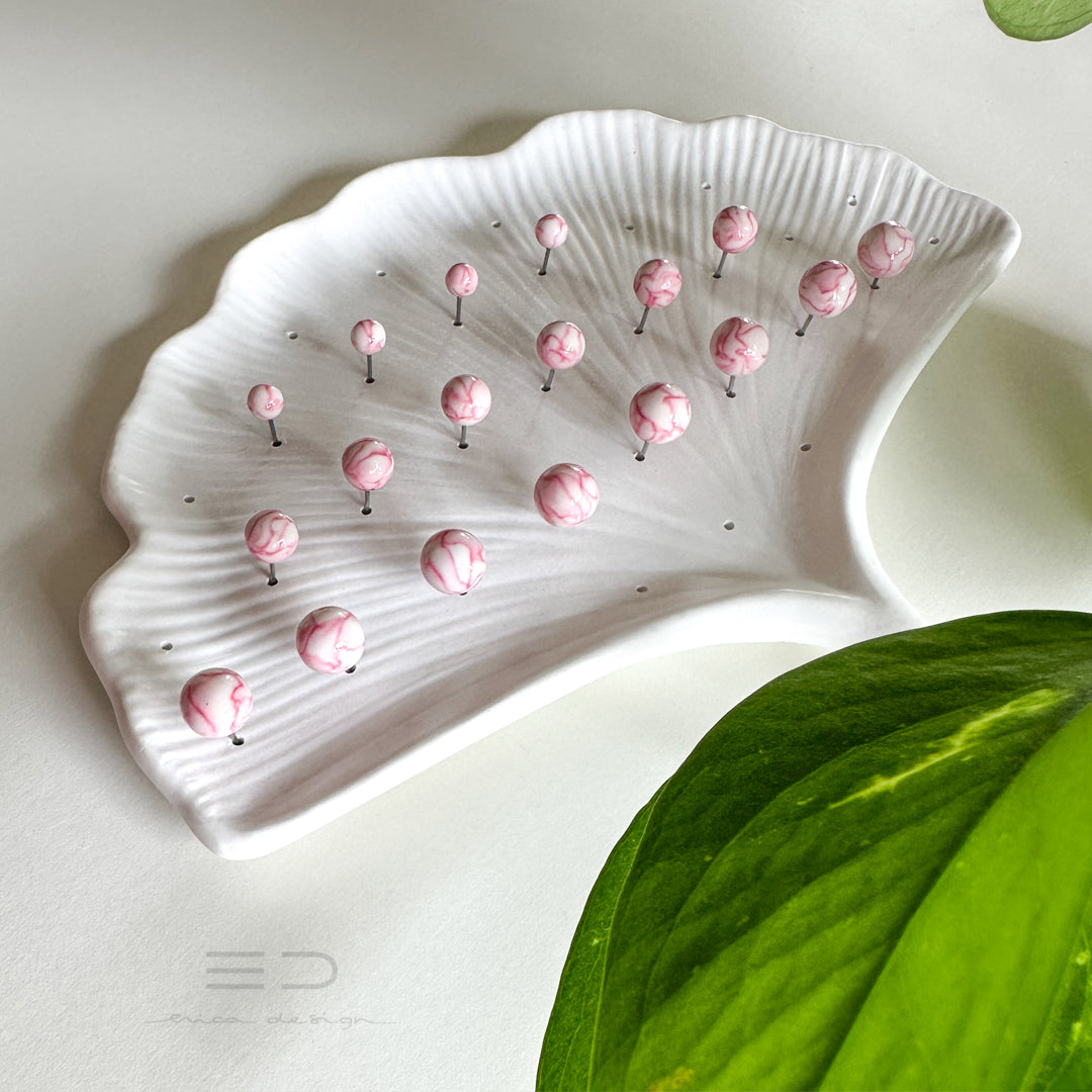 bulb marble pink earrings | size of your choice