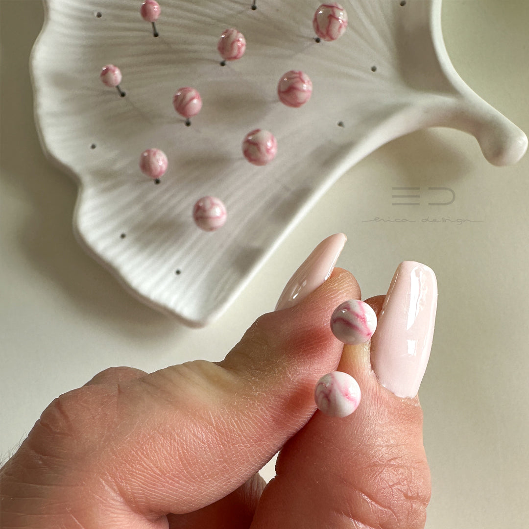 bulb marble pink earrings | size of your choice