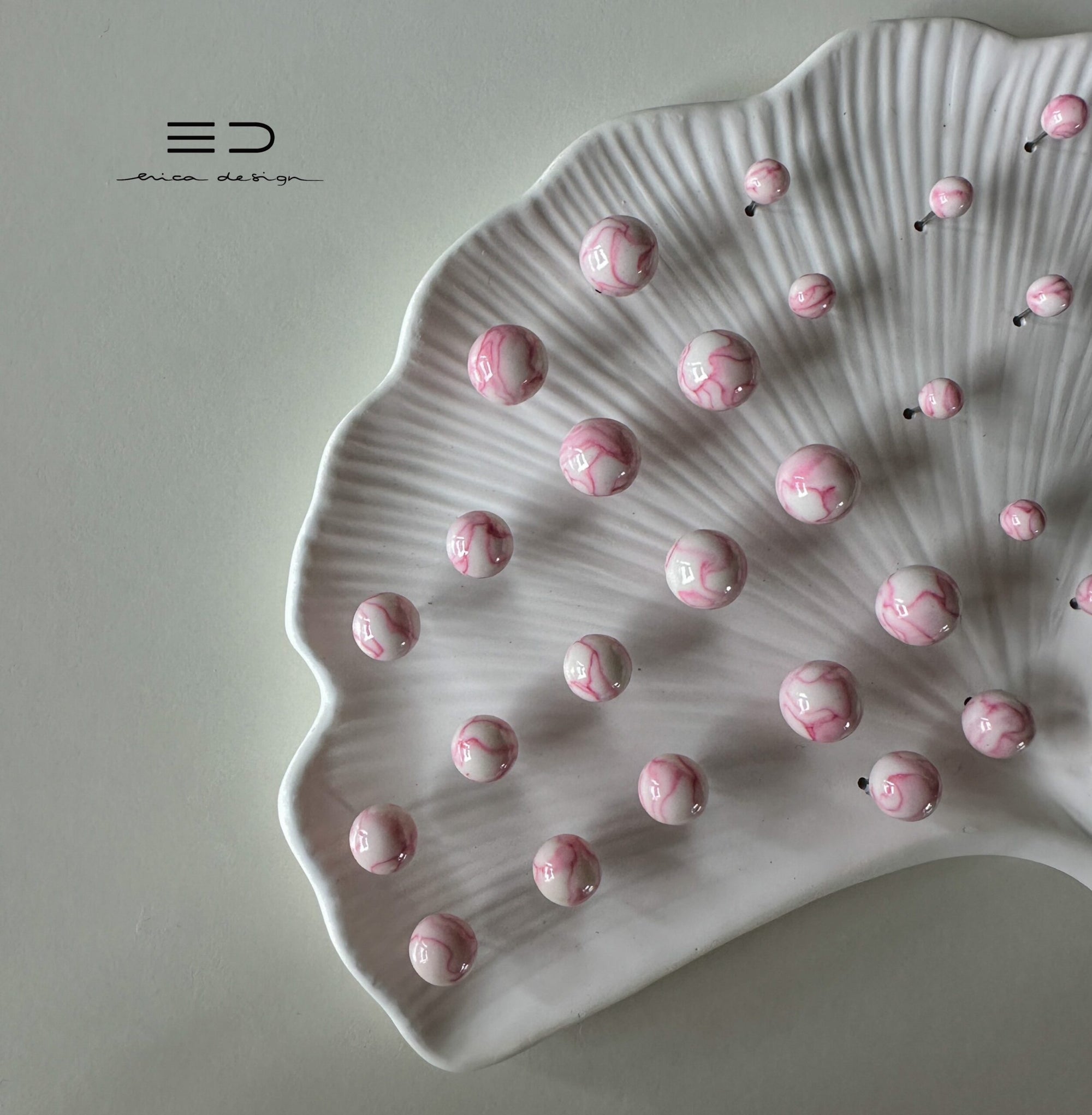 bulb marble pink studs | size of your choice