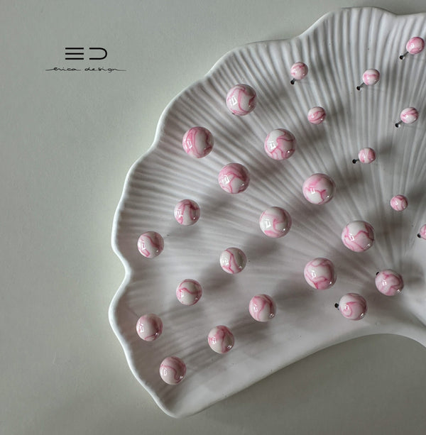 bulb marble pink studs | size of your choice