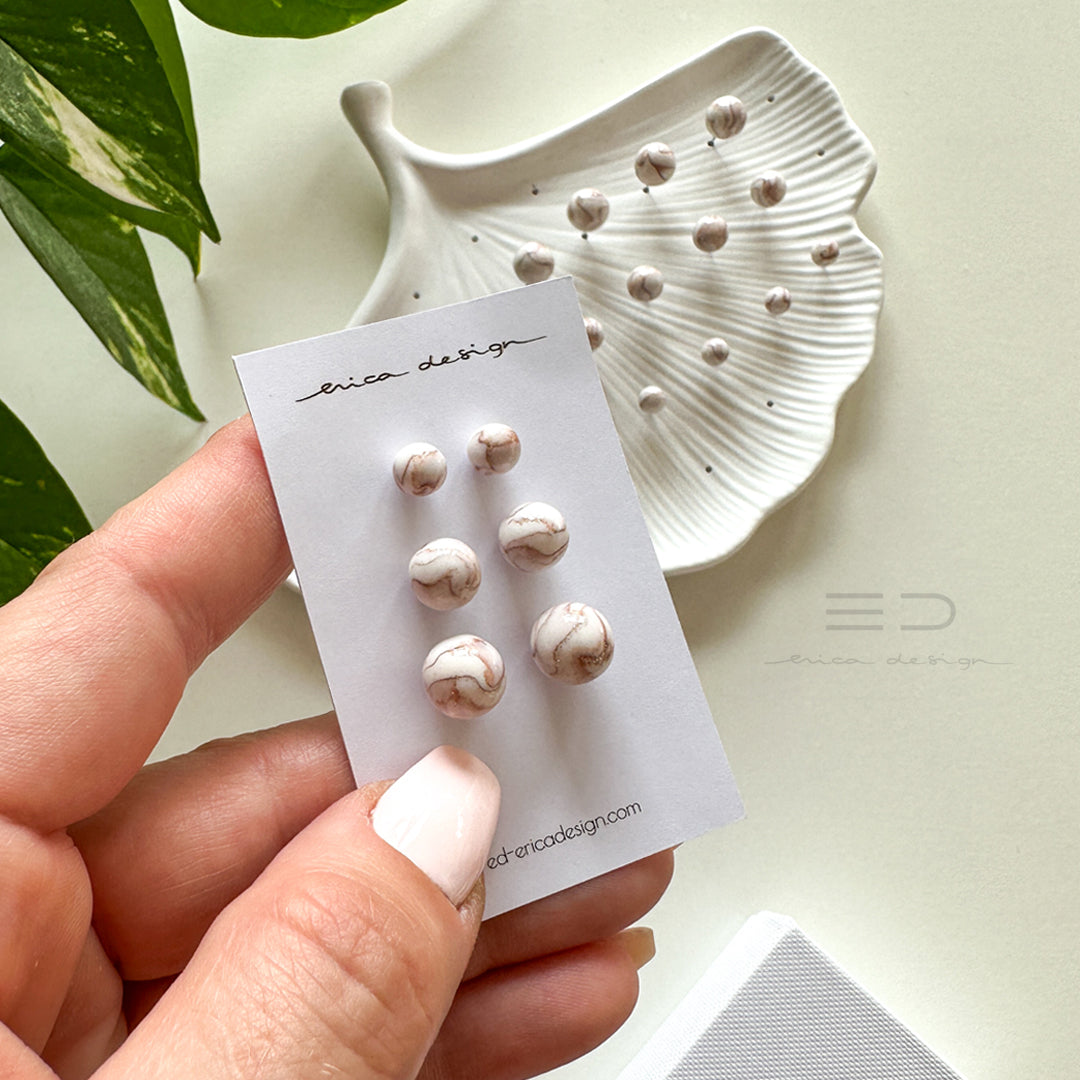 bulb marble studs | size of your choice
