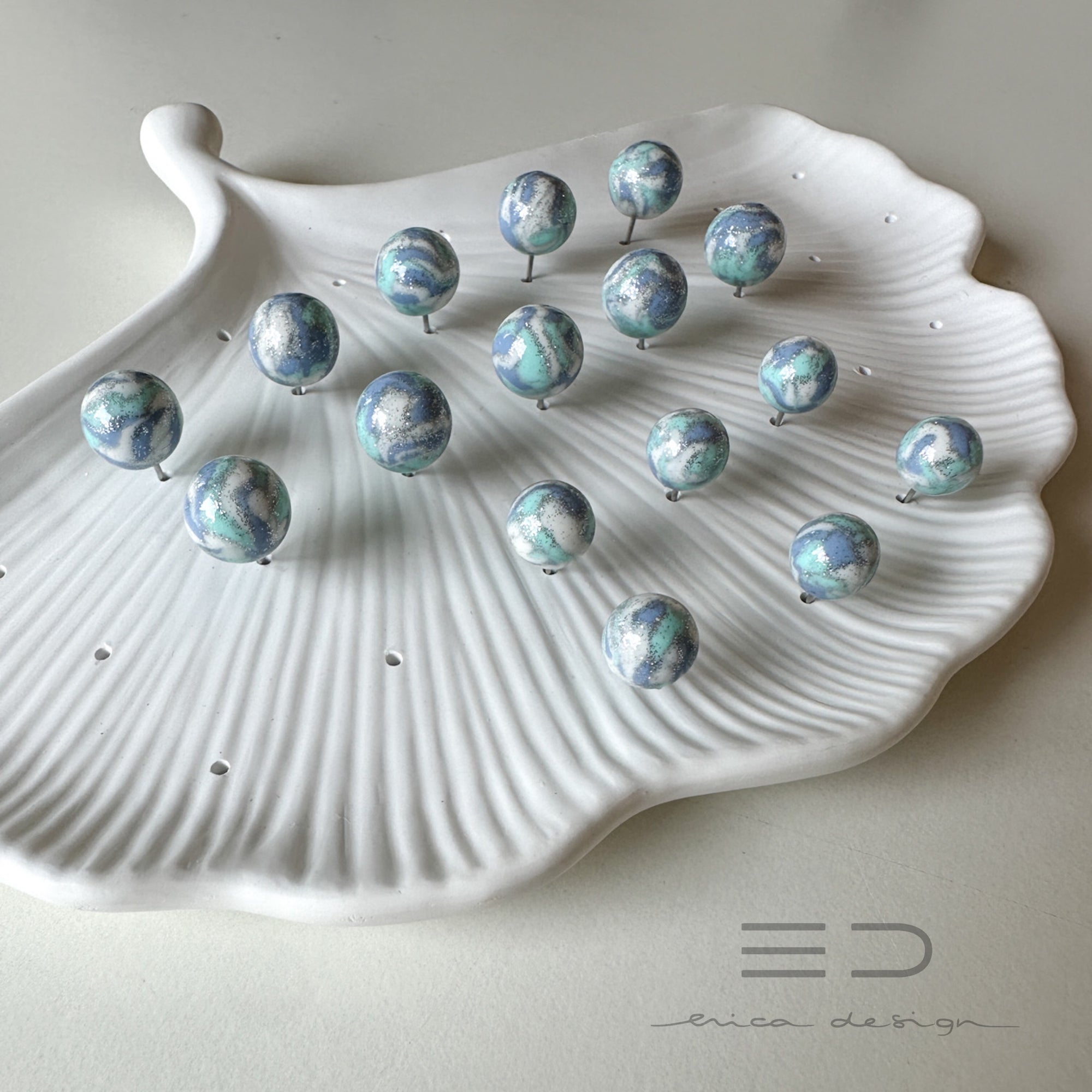 bulb earrings | blue