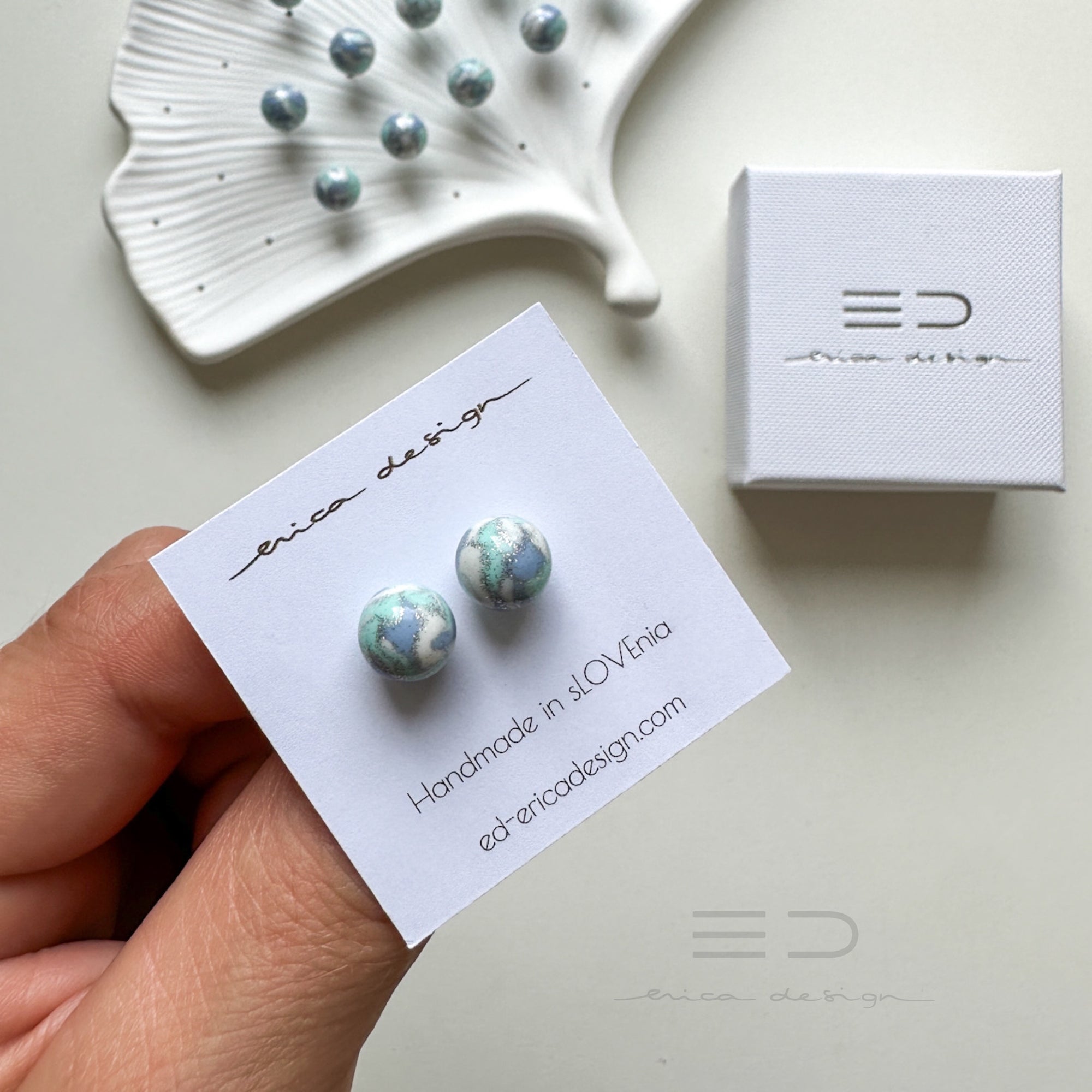 bulb earrings | blue