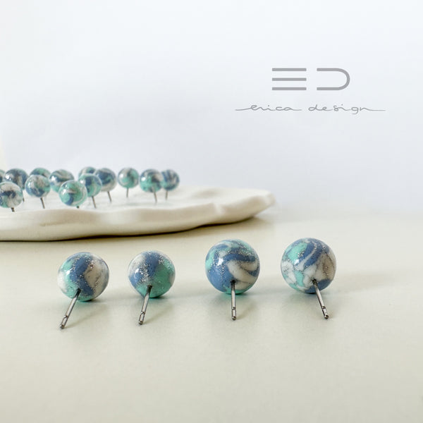 bulb earrings | blue