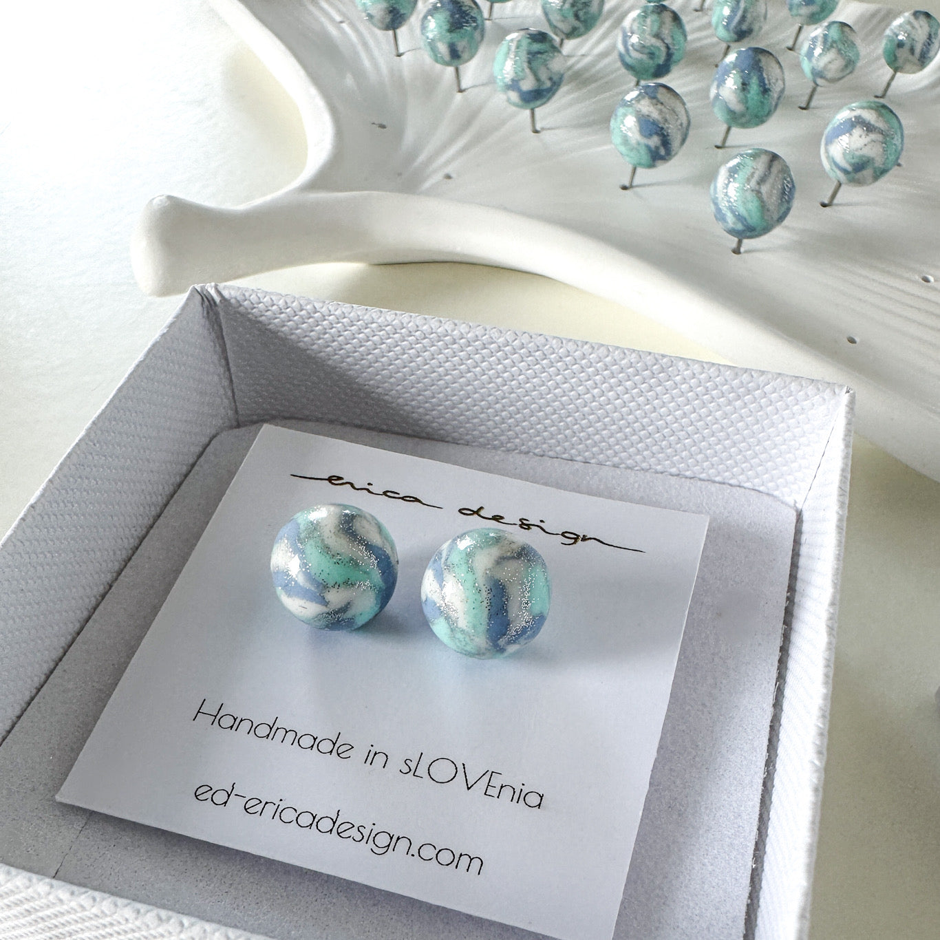 bulb earrings | blue