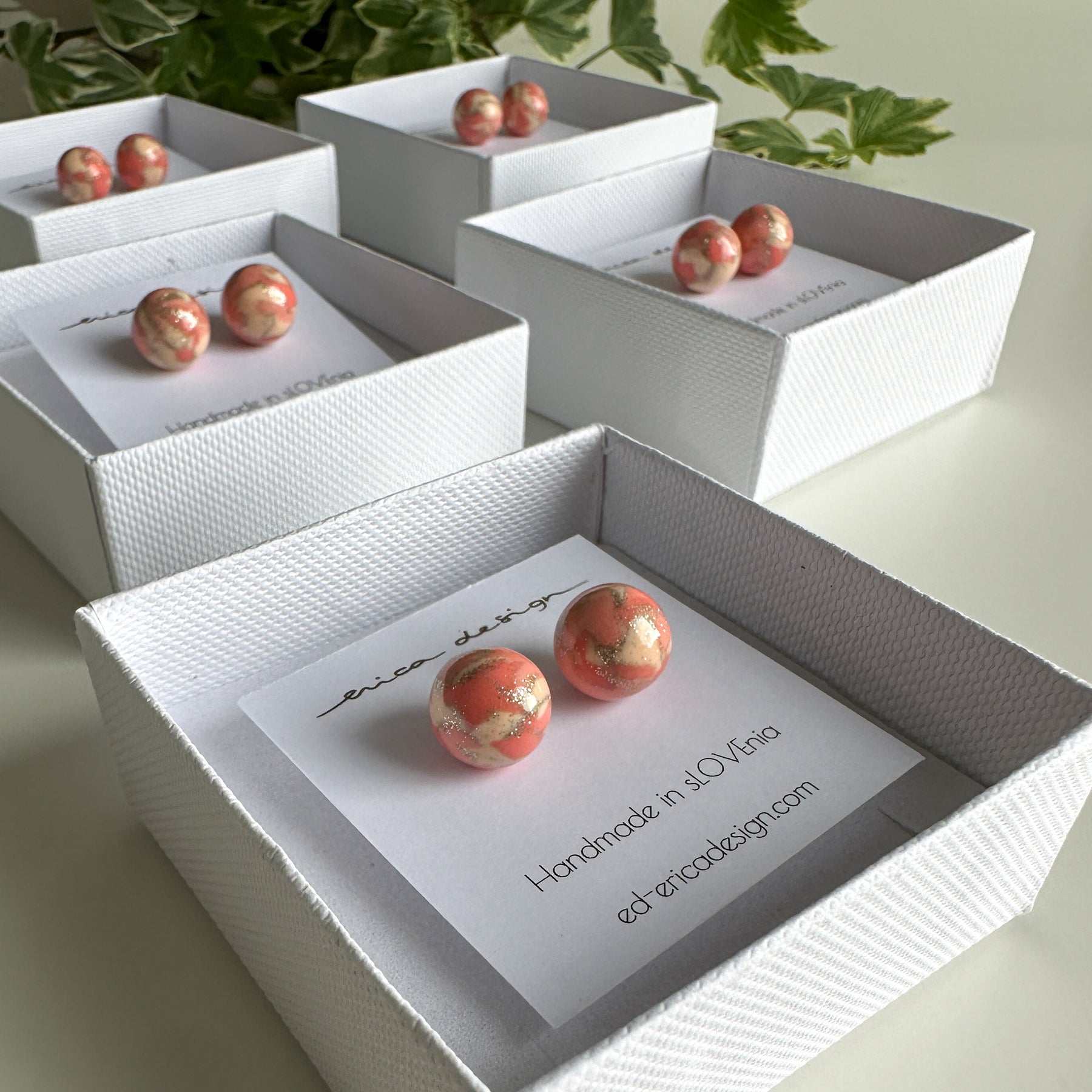 boucles d'oreilles en forme de bulbe | orange