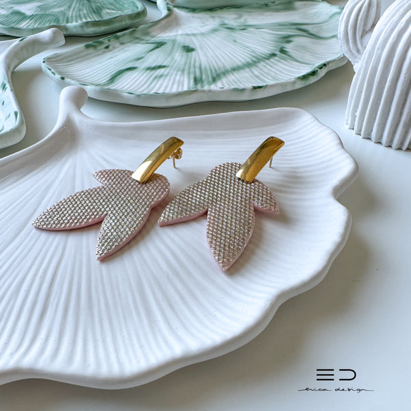 decorative tray ginkgo | white green