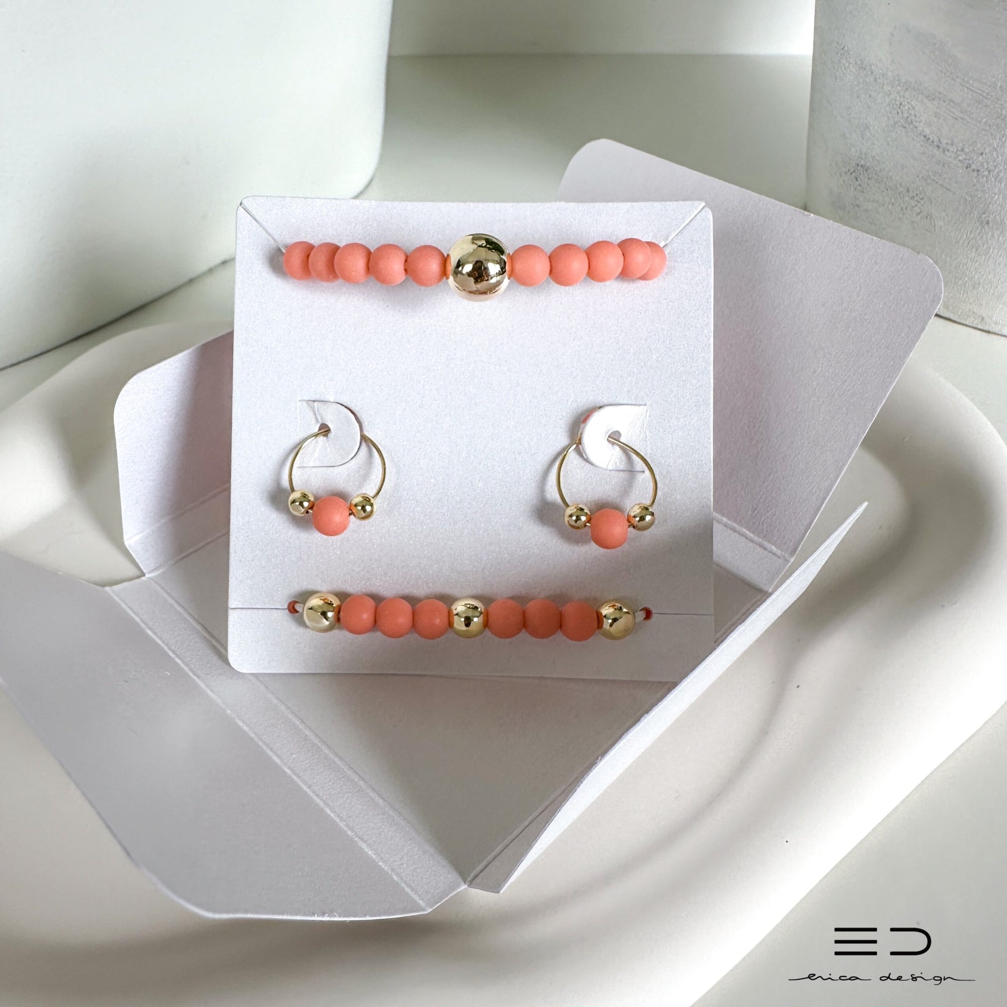 set | two bracelets, earrings