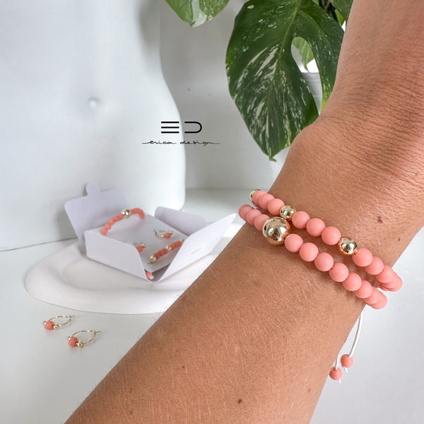set | two bracelets, earrings