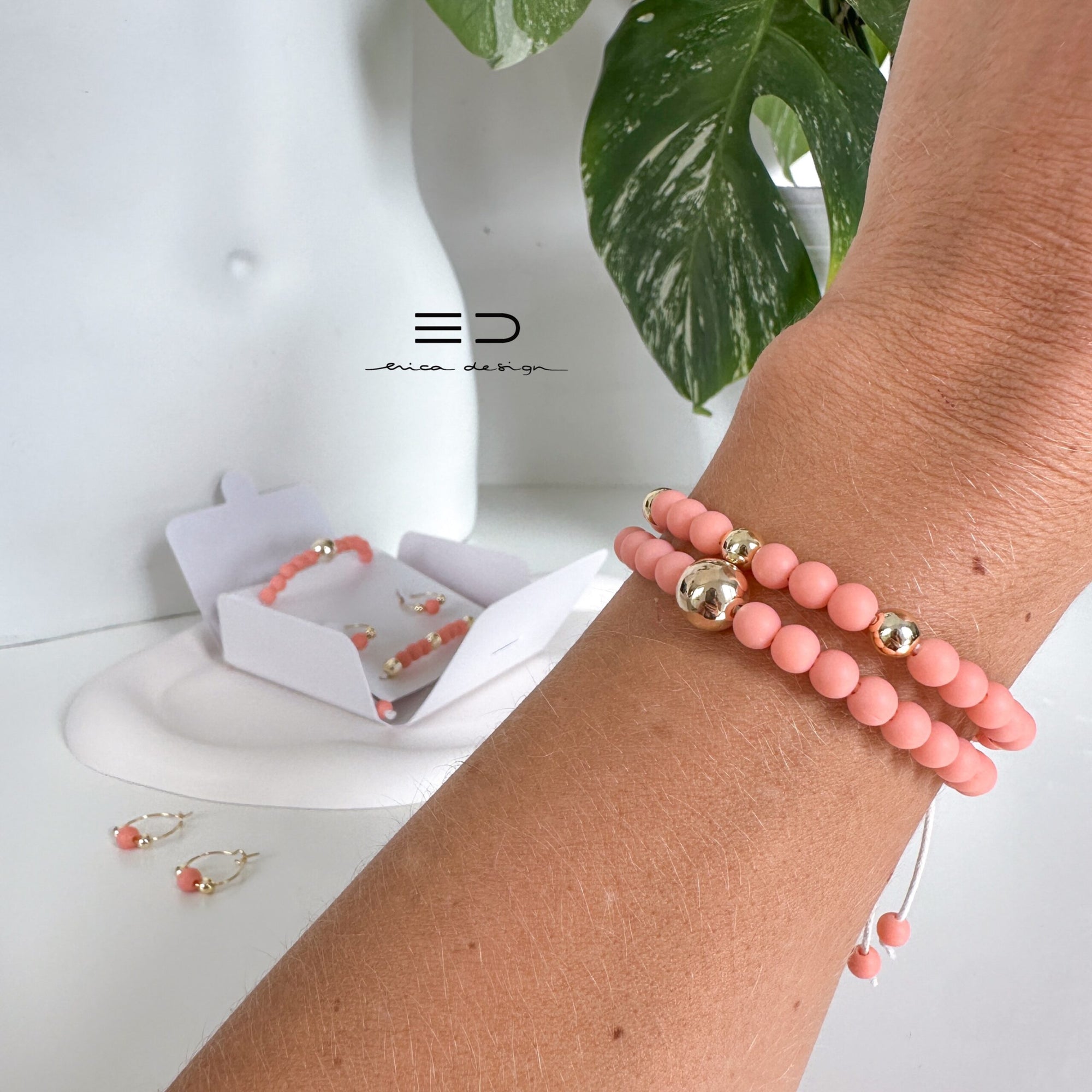 set | two bracelets, earrings