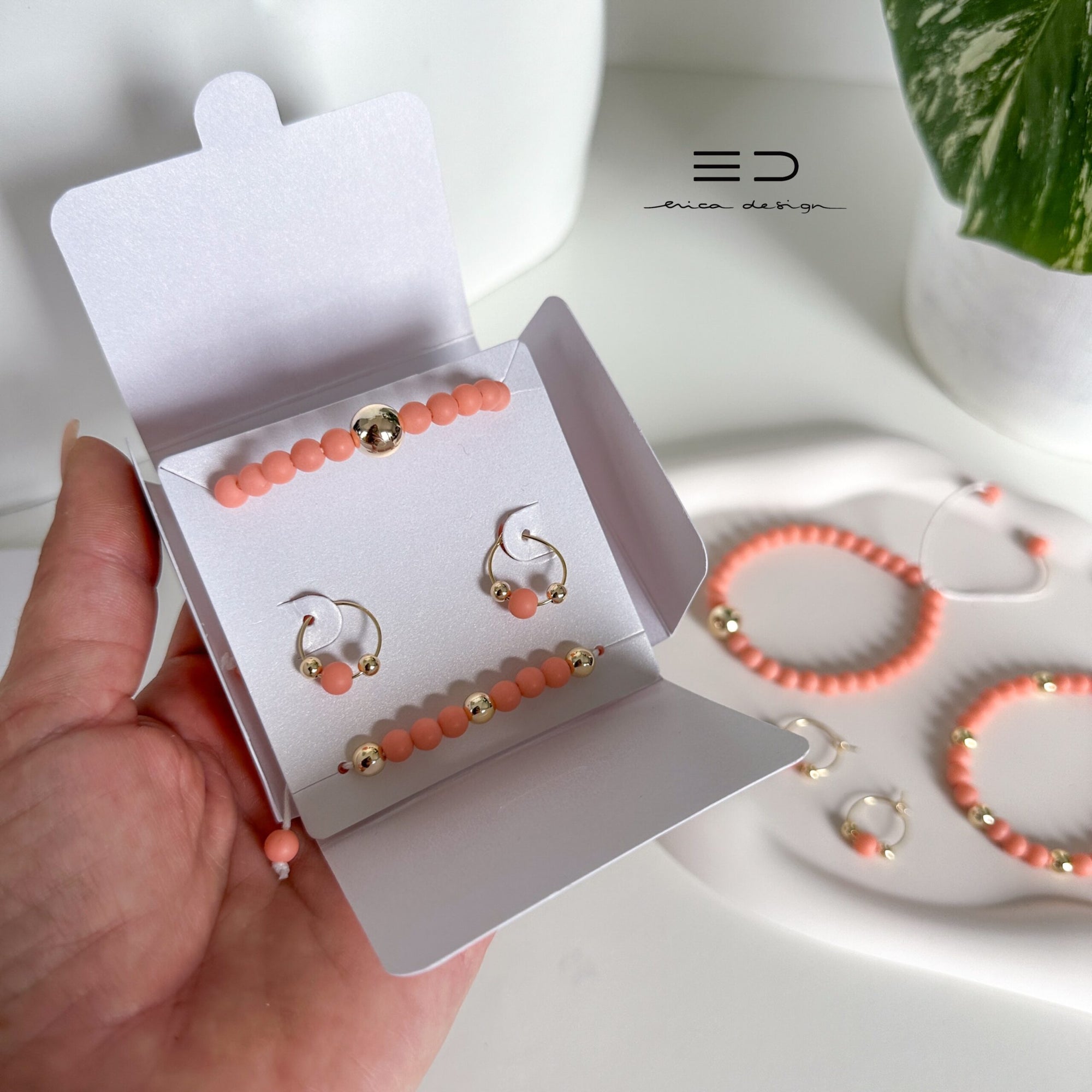 set | two bracelets, earrings