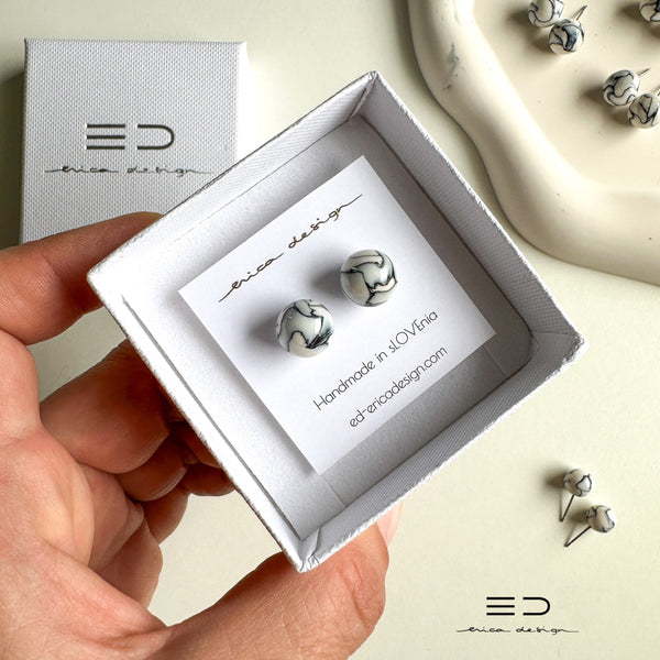 bulb studs | marble black