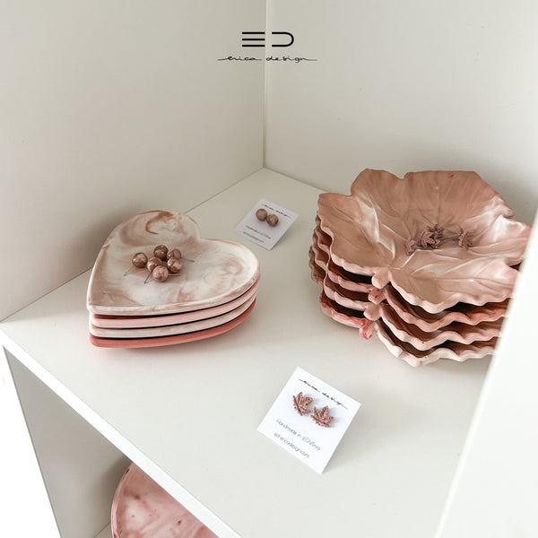 gift set | HEART | earrings + tray