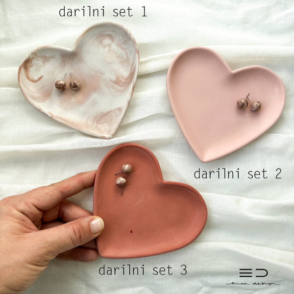gift set | HEART | earrings + tray