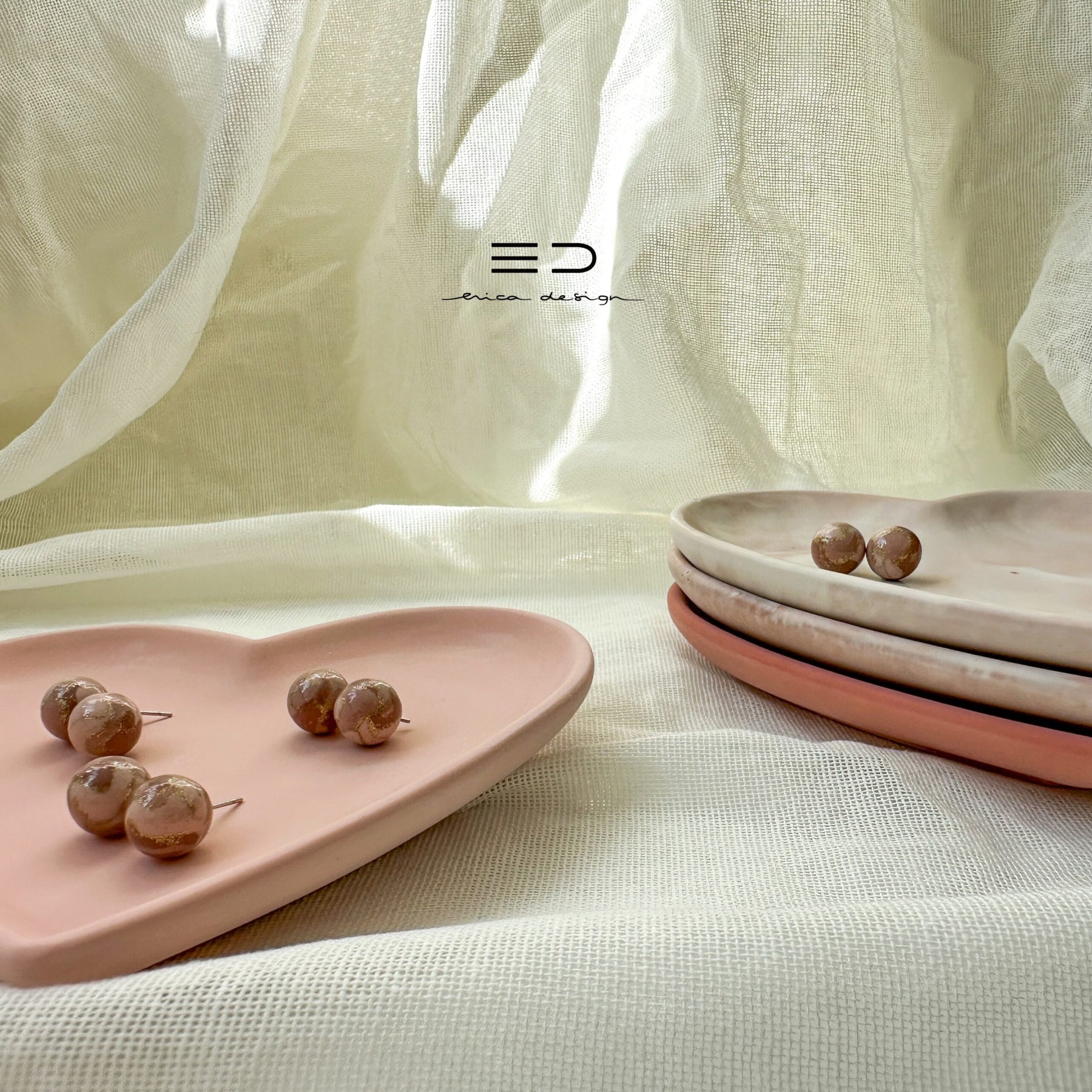 gift set | HEART | earrings + tray