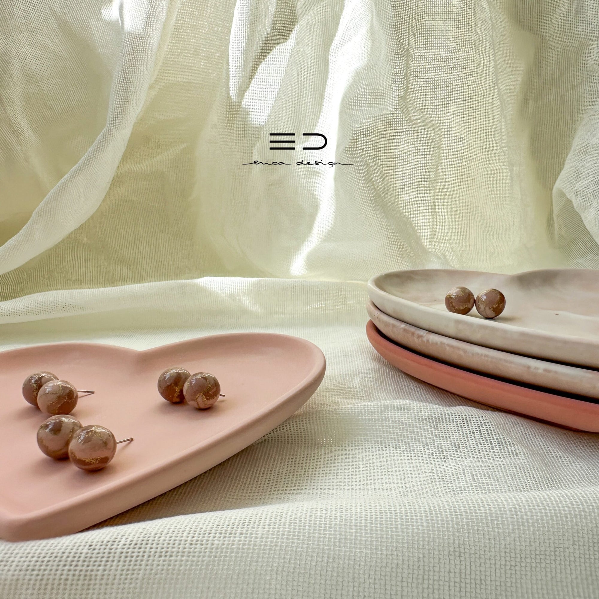 gift set | HEART | earrings + tray