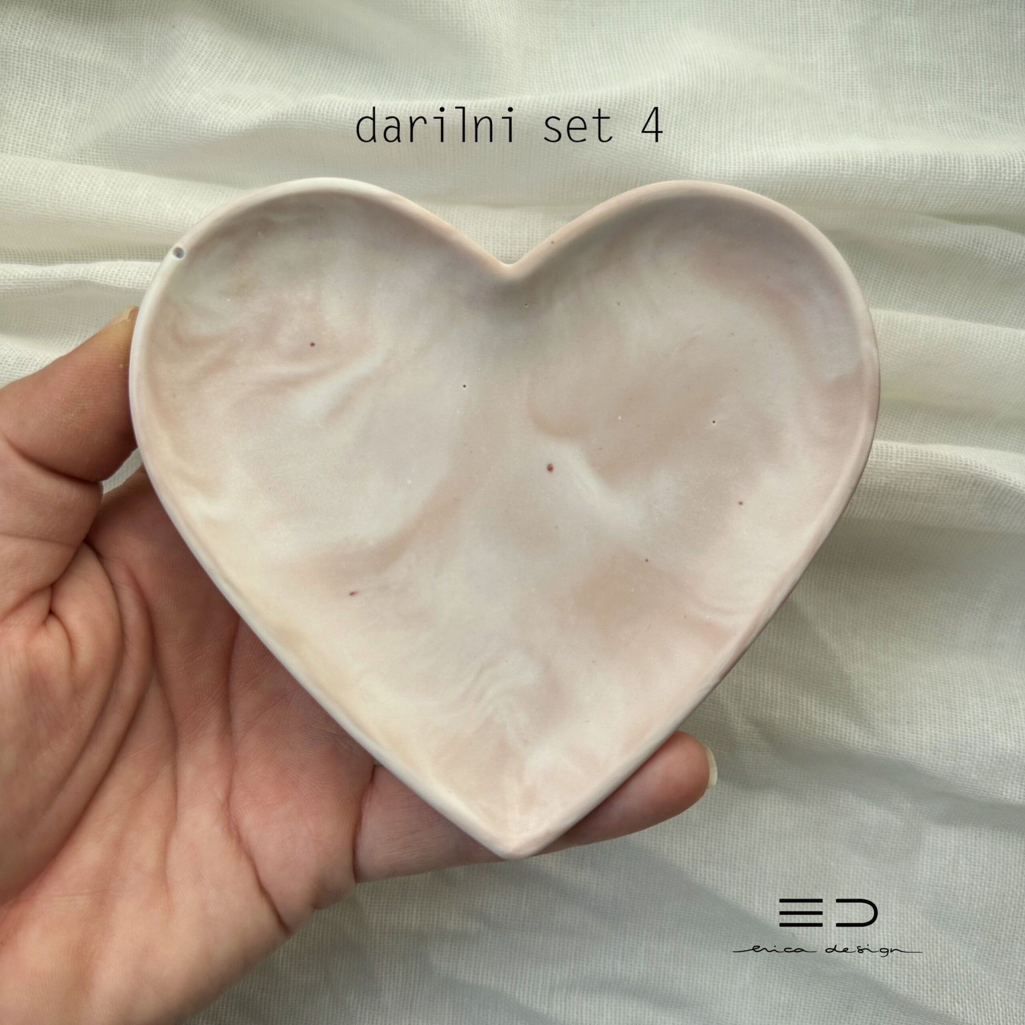 set de regalo | CORAZÓN | pendientes de botón + bandeja