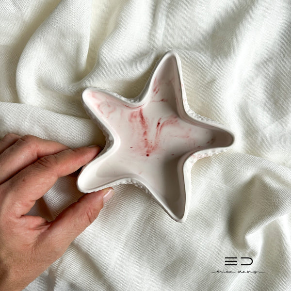 set | marble earrings + star tray