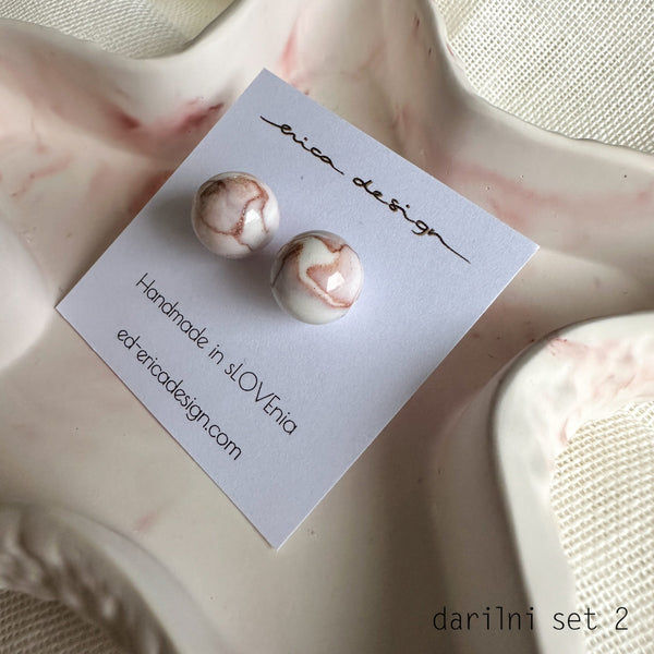 set | marble earrings + star tray