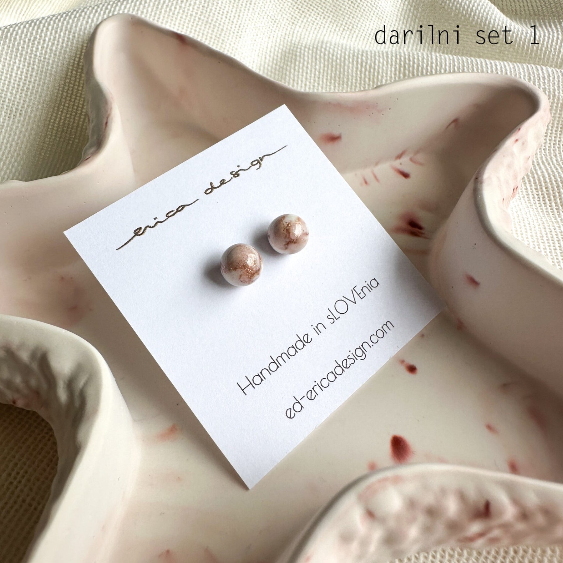 set | marble earrings + star tray