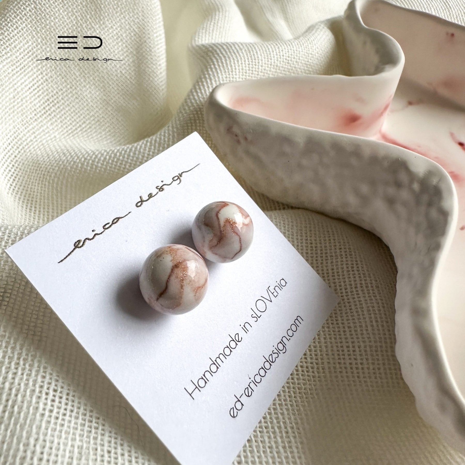 set | orecchini in marmo + vassoio a stella