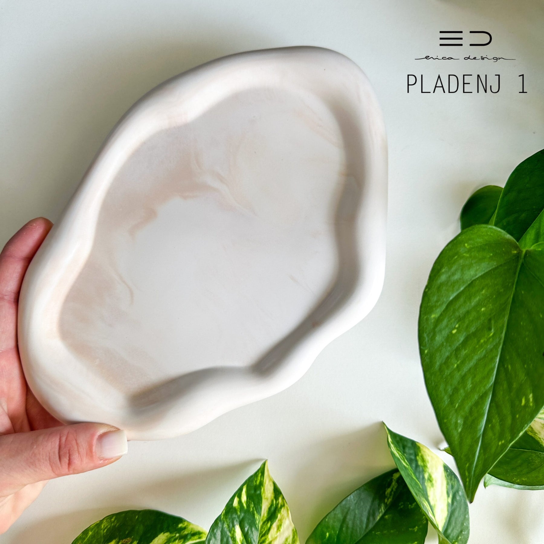 decorative tray wave | beige