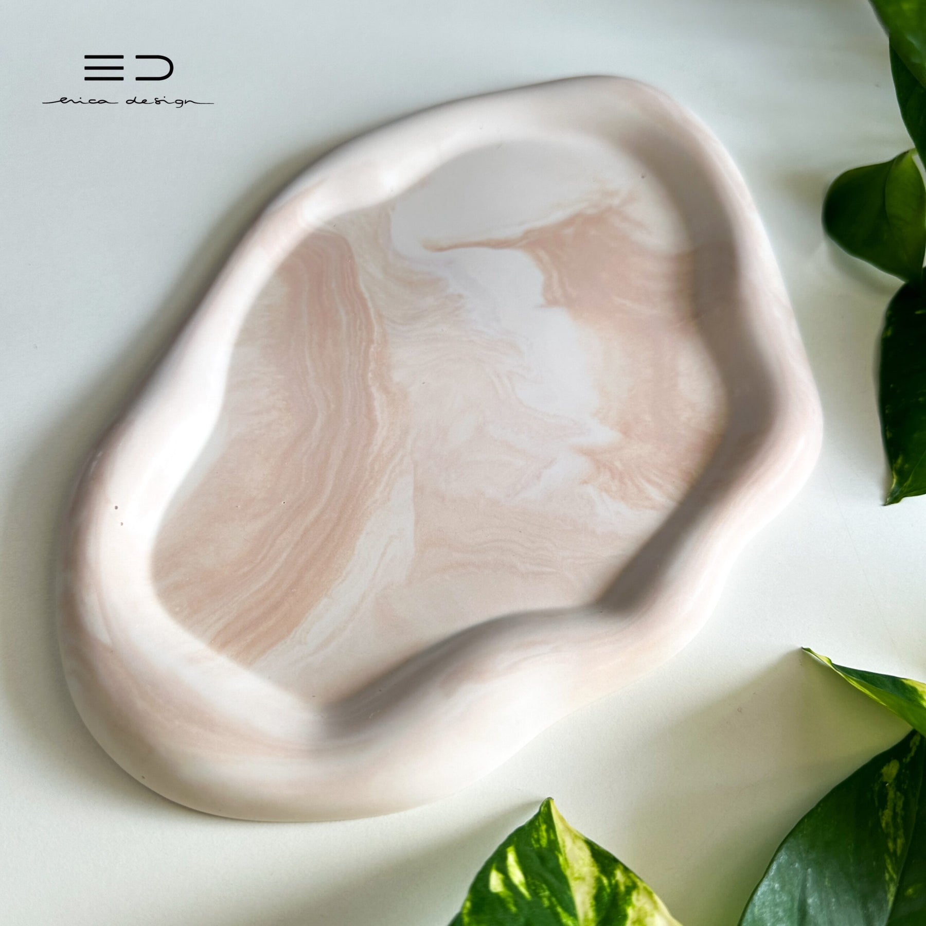 decorative tray wave | beige