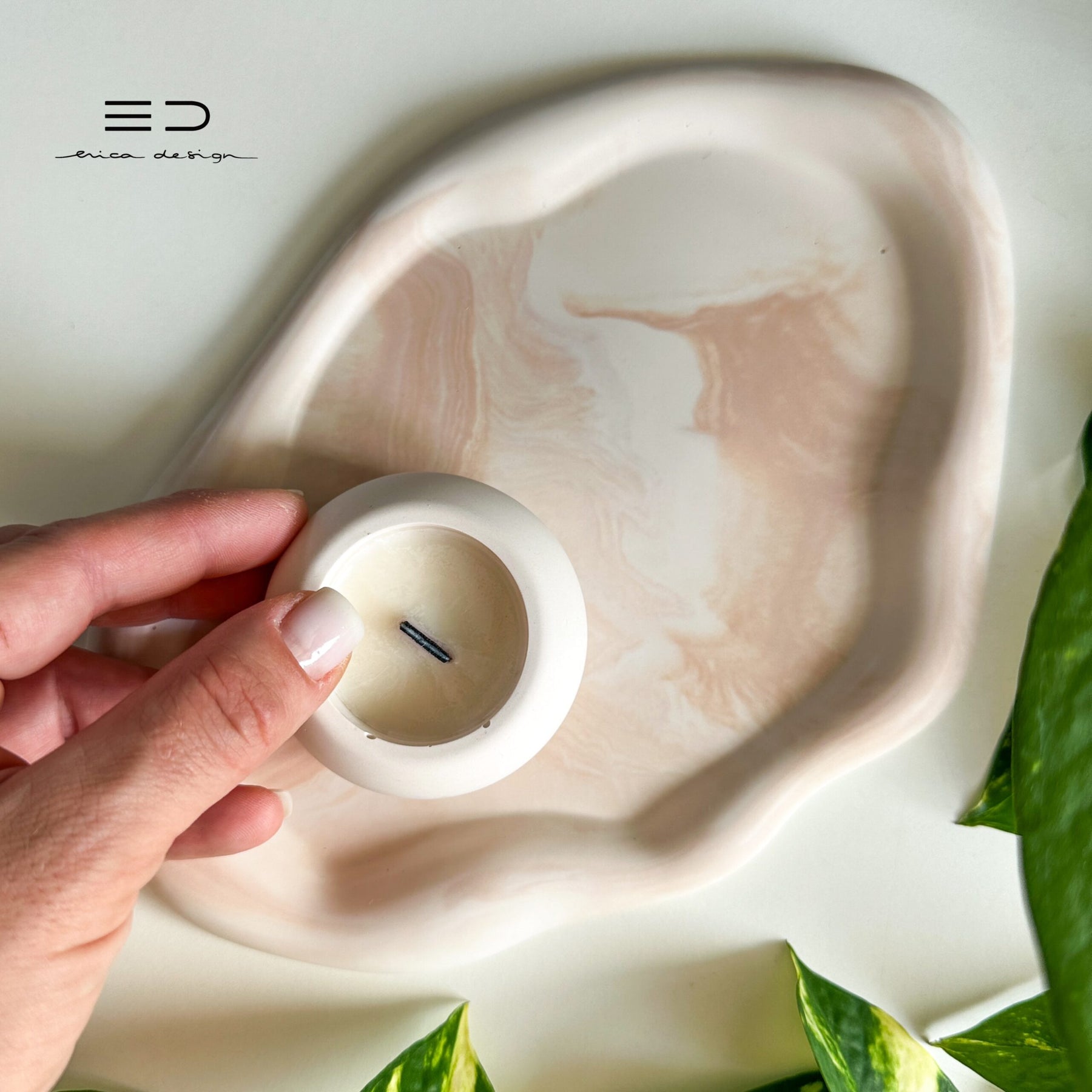 decorative tray wave | beige