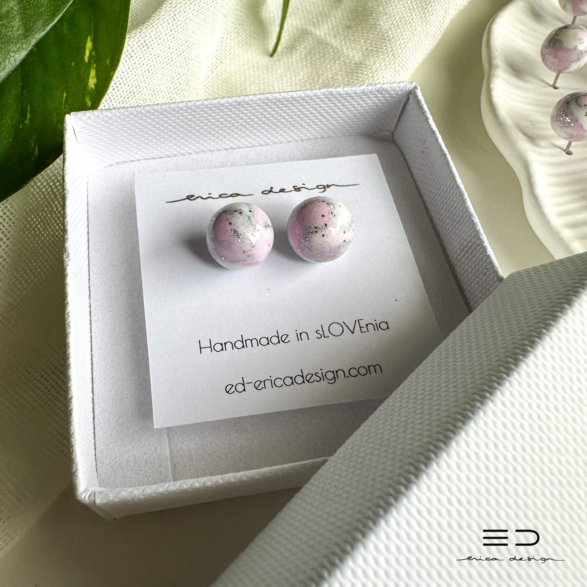 bulb earrings | pink