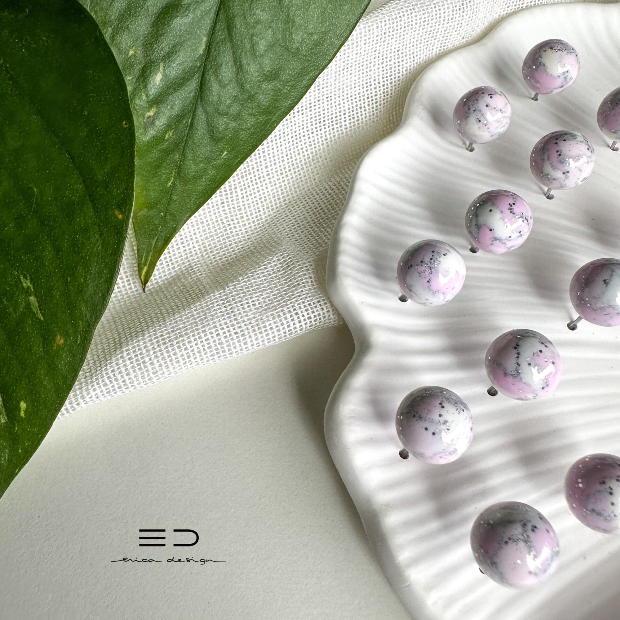 bulb earrings | pink