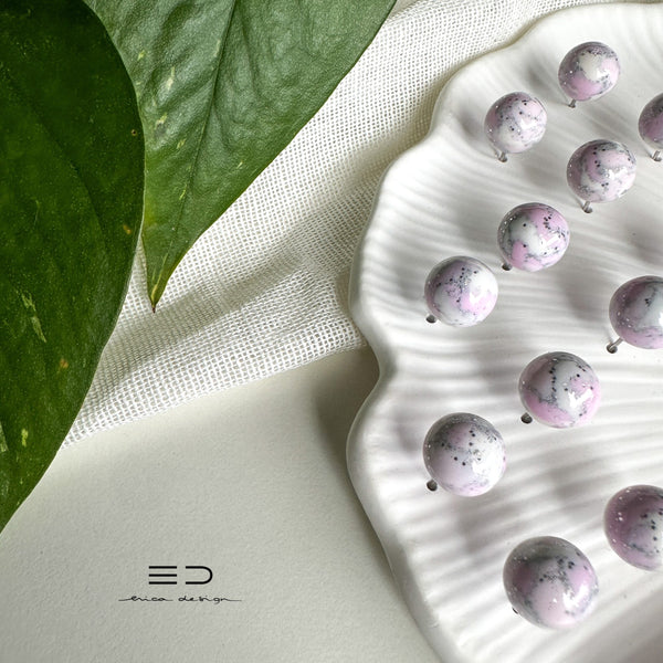 bulb earrings | pink