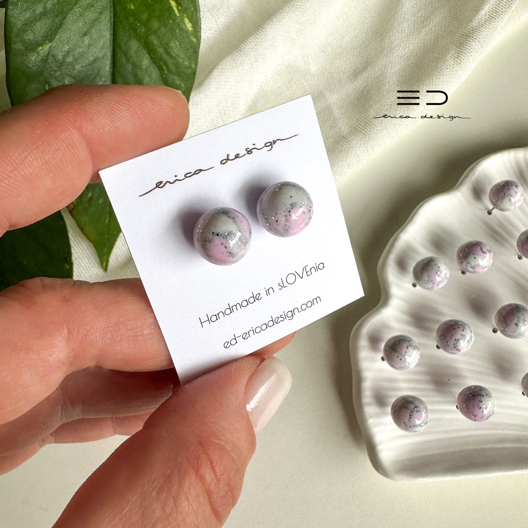 bulb earrings | pink