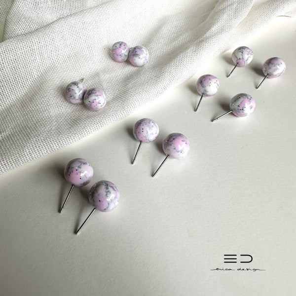 bulb earrings | pink
